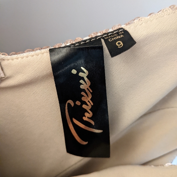 NWT Gold Sparkly Trixxi girl Dress with a tulle skirt Size - Picture 5 of 6